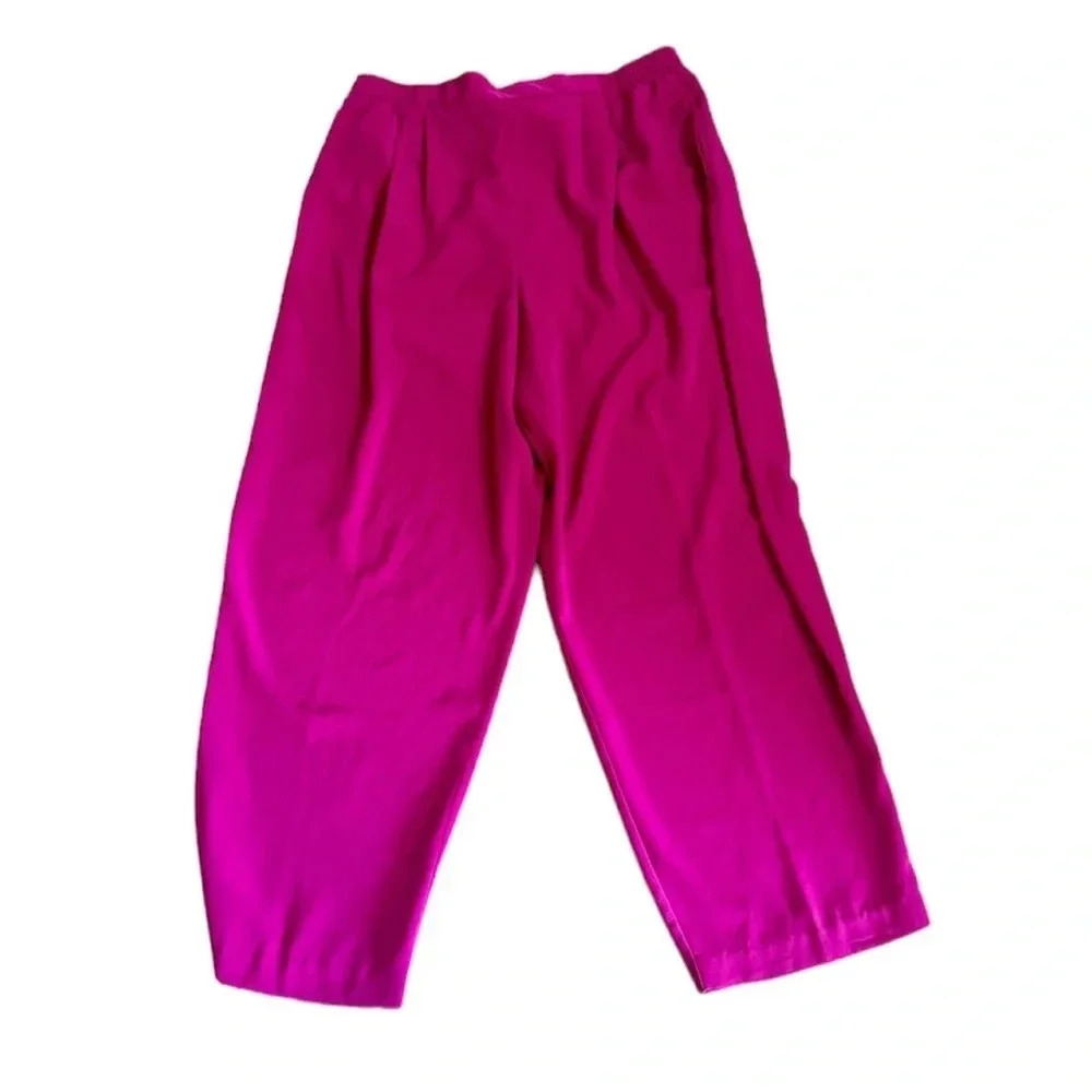 Koret Women's High-Rise Casual Stretch Waist Pull-On Fuchsia Pants Size XL GUC
